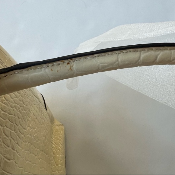 New Kate Spade Constance Knightsbridge Bone Croc Patent Leather Large Satchel - Picture 12 of 16